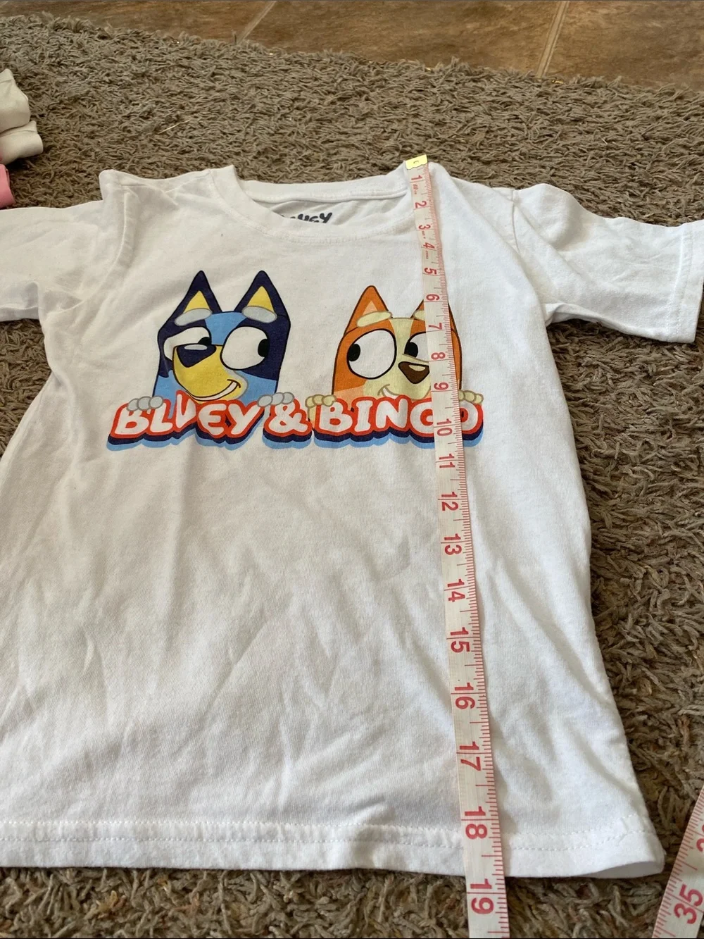 White Kids Graphic Tee BLUEY 5/6